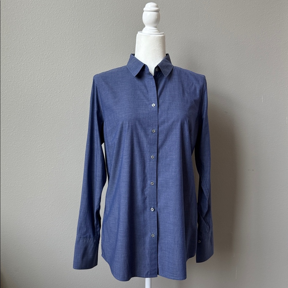 BANANA REPUBLIC Riley Button Down Shirt Fitted Blue Indigo Women’s Size 10